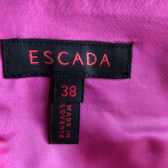 Escada dark grey with vertical pink stripes wool/silk blend skirt, size 38 - Picture 6 of 11